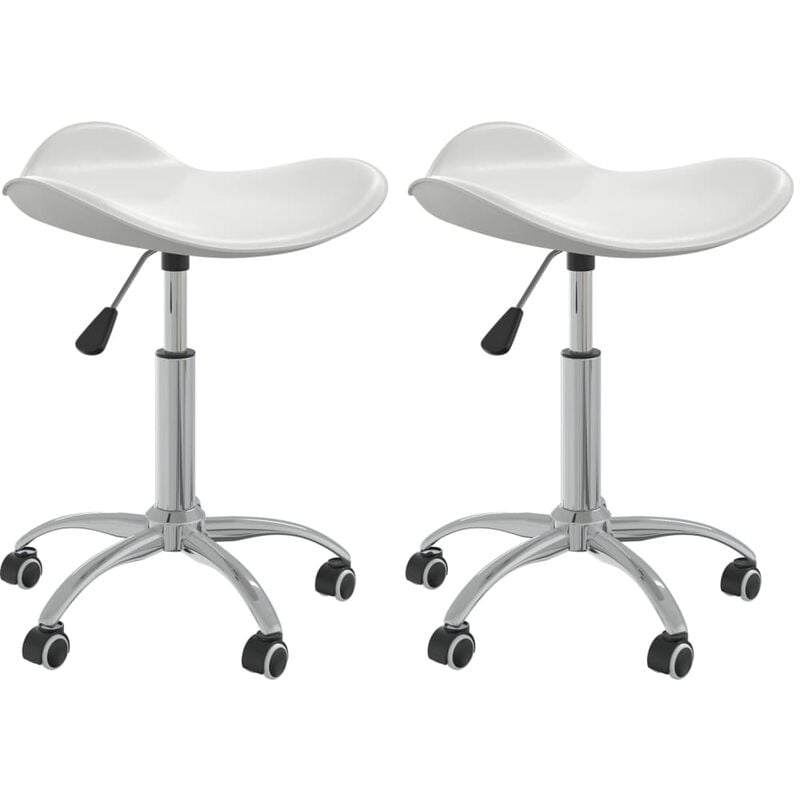 

vidaXL Sillas de comedor giratorias cuero sintético 2 unidades blanco - Blanco