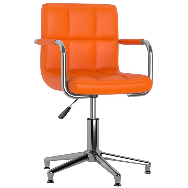 

vidaXL Silla de comedor giratoria cuero sintético naranja - Naranja