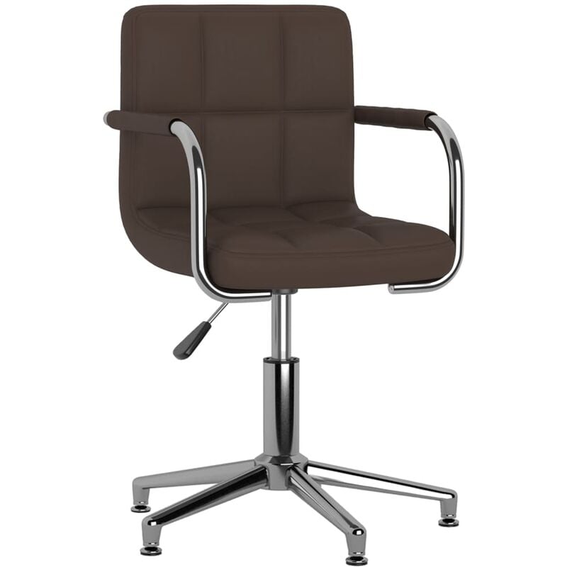 

vidaXL Silla de comedor giratoria cuero sintético marrón - Marrón