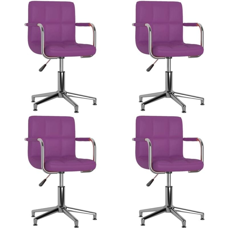 

vidaXL Sillas de comedor giratorias cuero sintético 4 unidades morado - Púrpura