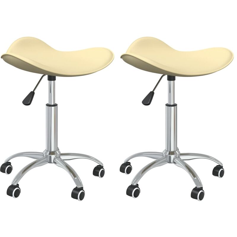 

vidaXL Sillas de comedor giratorias cuero sintético 2 unidades crema - Crema