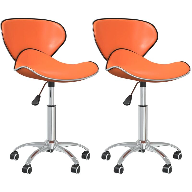 

vidaXL Sillas de comedor giratorias cuero sintético 2 unidades naranja - Naranja