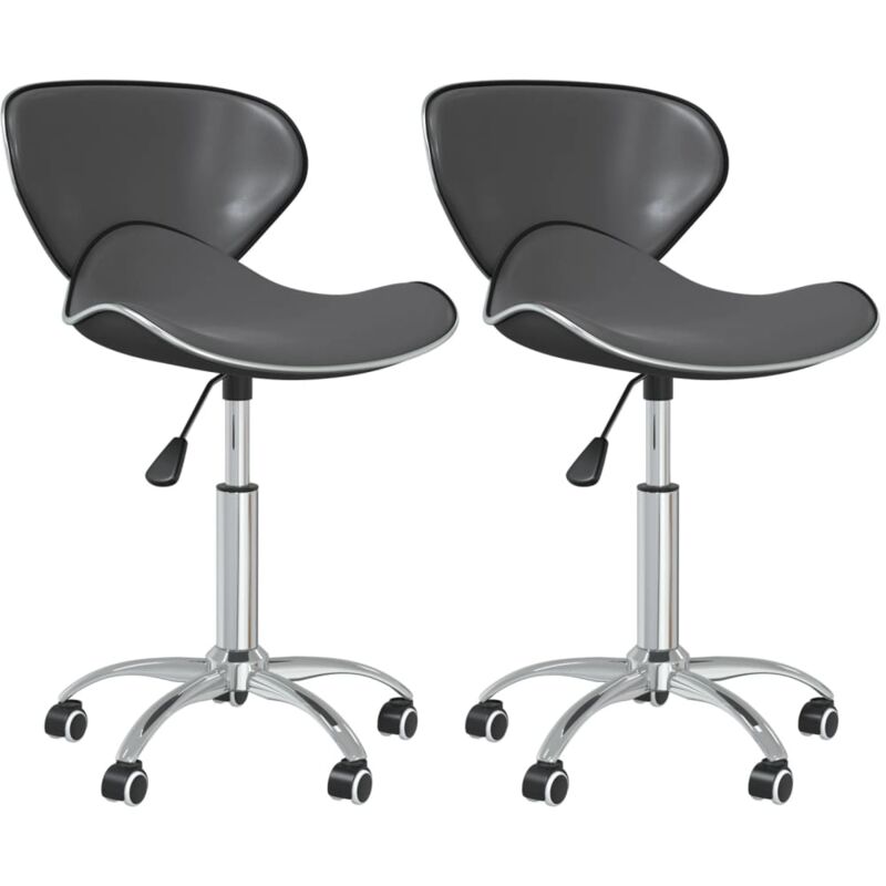 

vidaXL Sillas de comedor giratorias cuero sintético 2 unidades gris - Gris