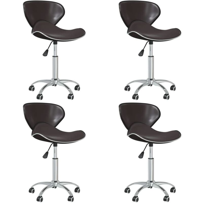 

vidaXL Sillas de comedor giratorias cuero sintético 4 unidades marrón - Marrón