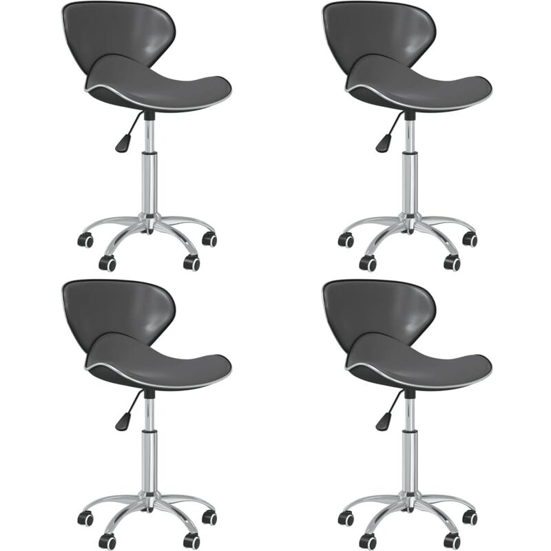 

vidaXL Sillas de comedor giratorias cuero sintético 4 unidades gris - Gris