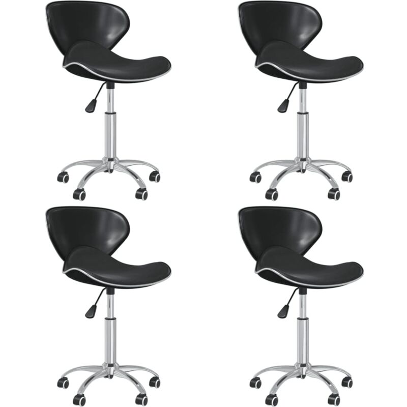 

vidaXL Sillas de comedor giratorias cuero sintético 4 unidades negro - Negro