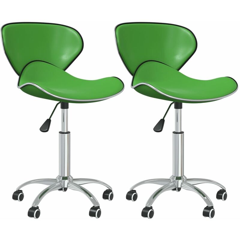 

vidaXL Sillas de comedor giratorias cuero sintético 2 unidades verde - Verde
