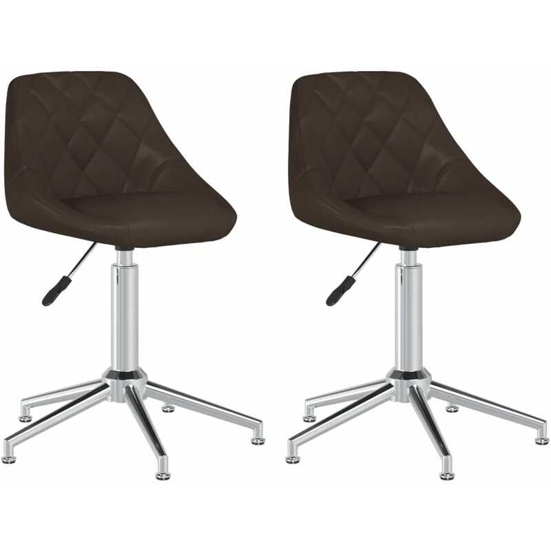 

vidaXL Sillas de comedor giratorias 2 unidades cuero sintético marrón - Marrón