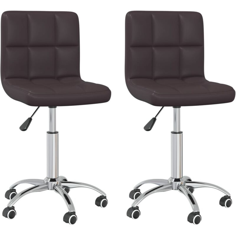 

vidaXL Sillas de comedor giratorias 2 unidades cuero sintético marrón - Marrón