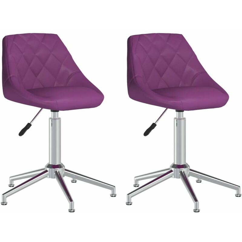 

vidaXL Sillas de comedor giratorias 2 unidades cuero sintético morado - Púrpura