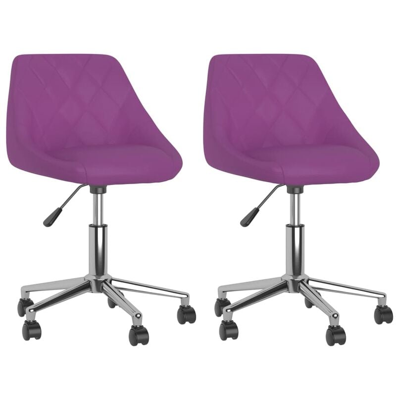 

vidaXL Sillas de comedor giratorias 2 unidades cuero sintético morado - Púrpura