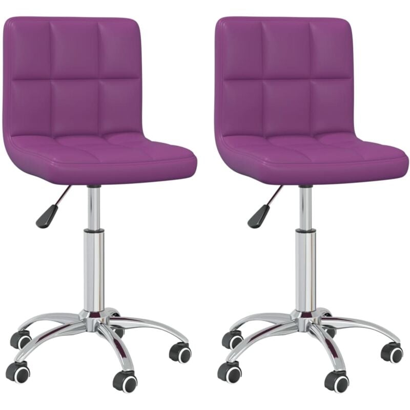 

vidaXL Sillas de comedor giratorias 2 unidades cuero sintético morado - Púrpura