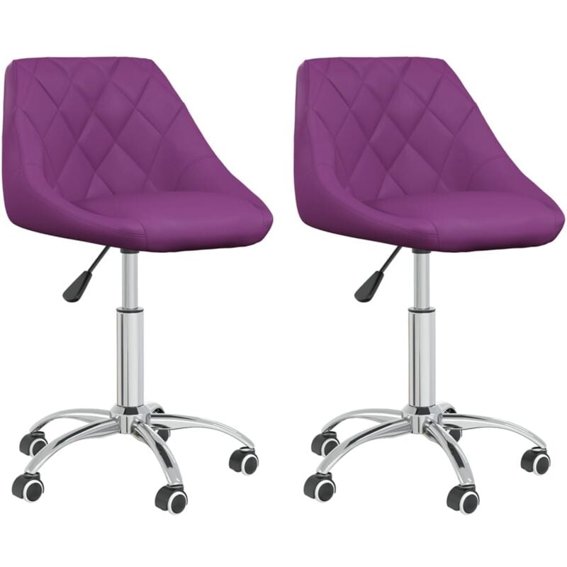 

vidaXL Sillas de comedor giratorias 2 unidades cuero sintético morado - Púrpura