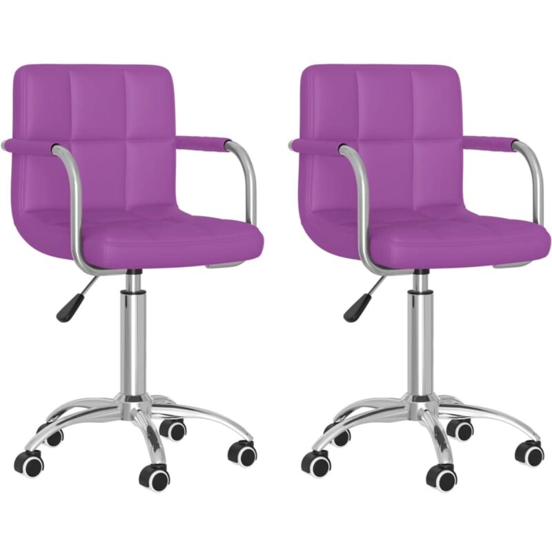 

vidaXL Sillas de comedor giratorias cuero sintético 2 uds morado - Púrpura