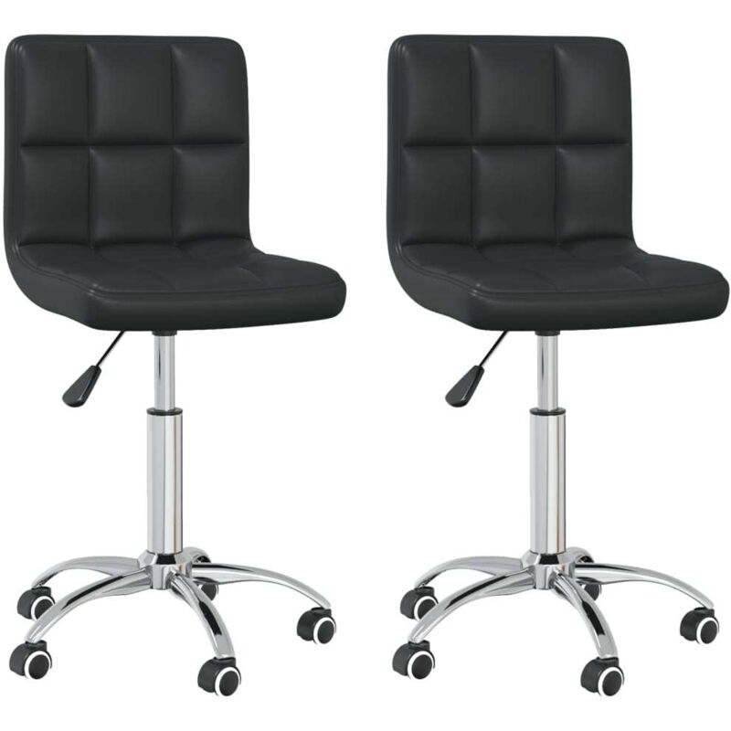

vidaXL Sillas de comedor giratorias 2 unidades cuero sintético negro - Negro