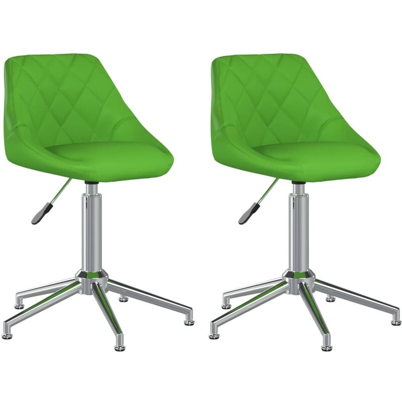 

vidaXL Sillas de comedor giratorias 2 unidades cuero sintético verde - Verde