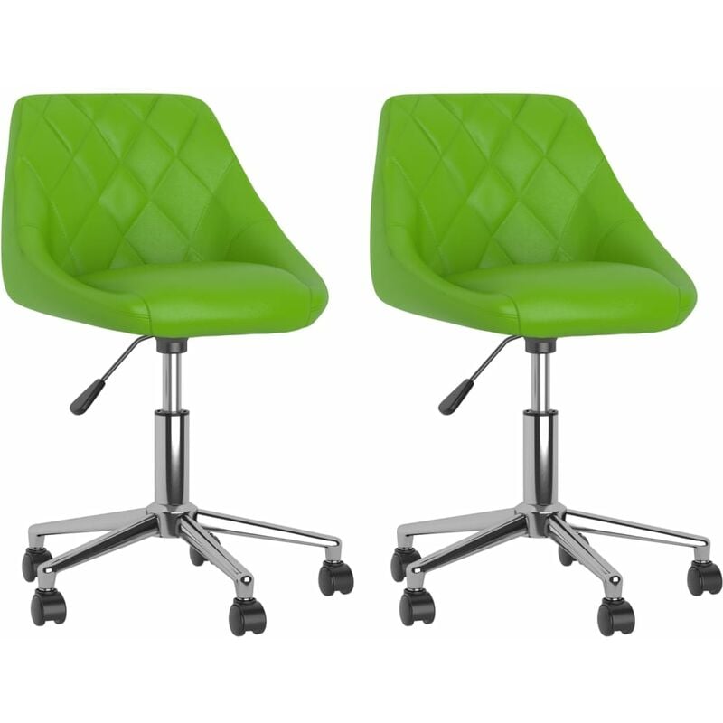 

vidaXL Sillas de comedor giratorias 2 unidades cuero sintético verde - Verde