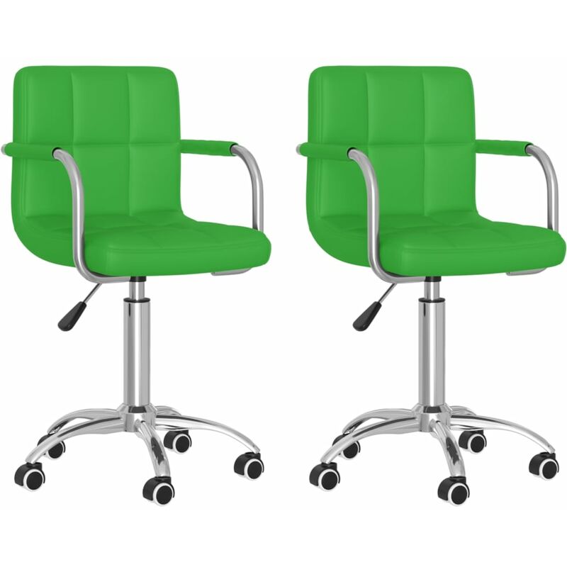 

vidaXL Sillas de comedor giratorias cuero sintético 2 uds verde - Verde