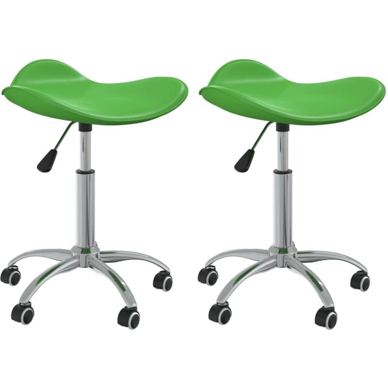

vidaXL Sillas de comedor giratorias cuero sintético 2 unidades verde - Verde