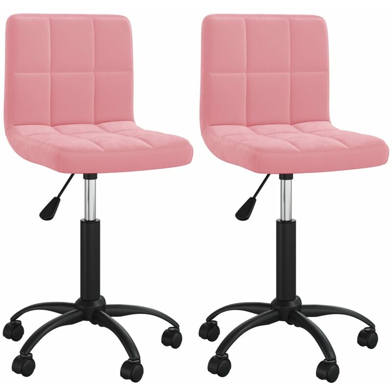

vidaXL Sillas de comedor giratorias 2 unidades de terciopelo rosa - Rosa