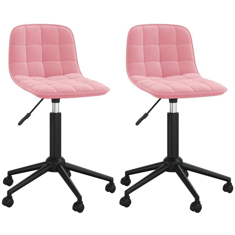 

vidaXL Sillas de comedor giratorias 2 unidades de terciopelo rosa - Rosa