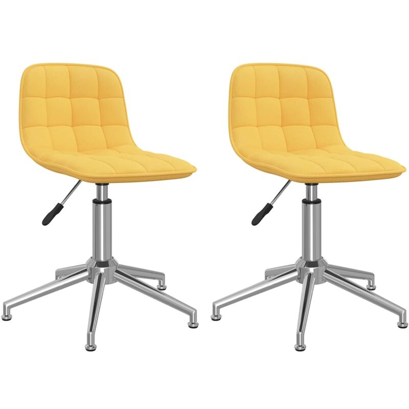 

vidaXL Sillas de comedor giratorias 2 unidades tela amarillo - Amarillo