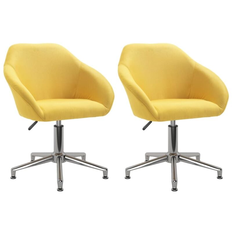 

vidaXL Sillas de comedor giratorias 2 unidades tela amarillo - Amarillo