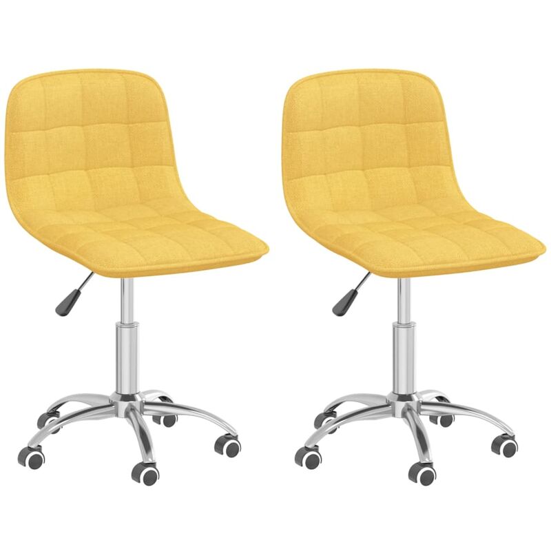

vidaXL Sillas de comedor giratorias 2 unidades tela amarillo mostaza - Amarillo