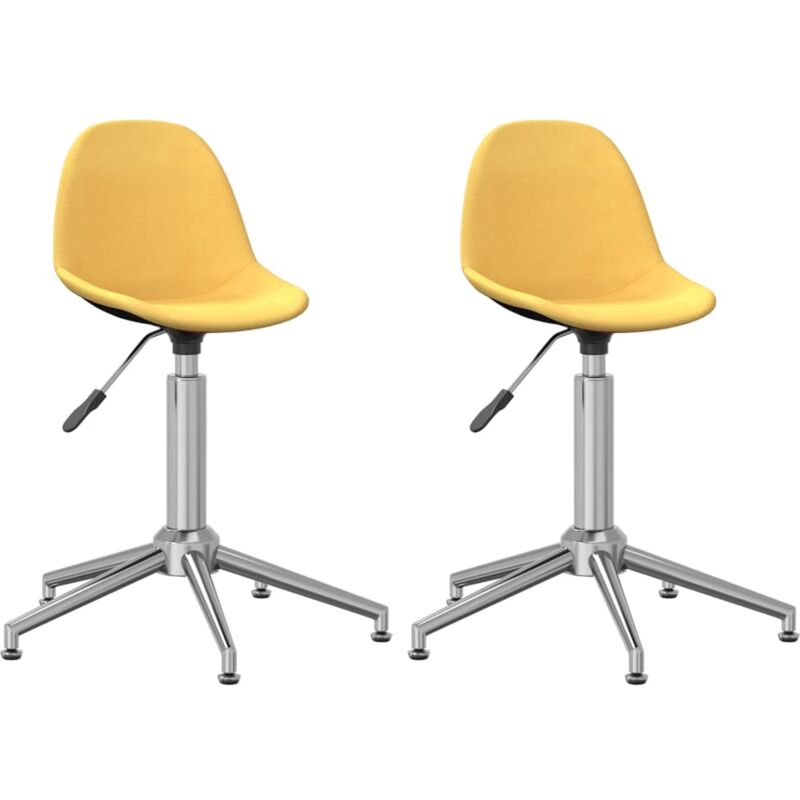 

vidaXL Sillas de comedor giratorias 2 unidades tela amarillo mostaza - Amarillo