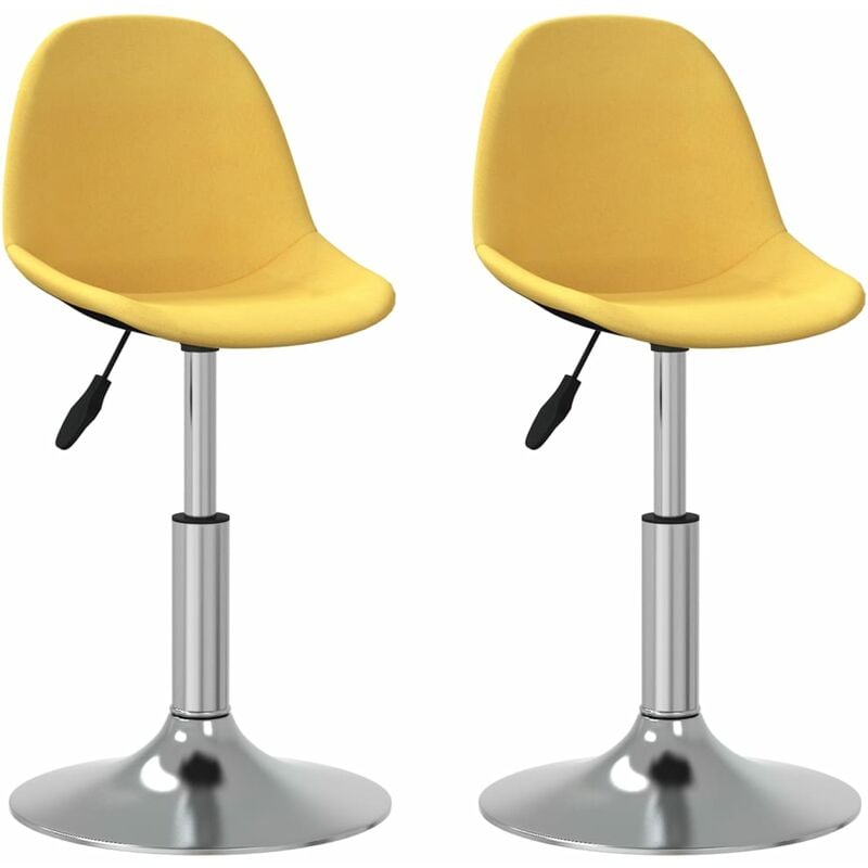 

vidaXL Sillas de comedor giratorias 2 unidades tela amarillo mostaza - Amarillo