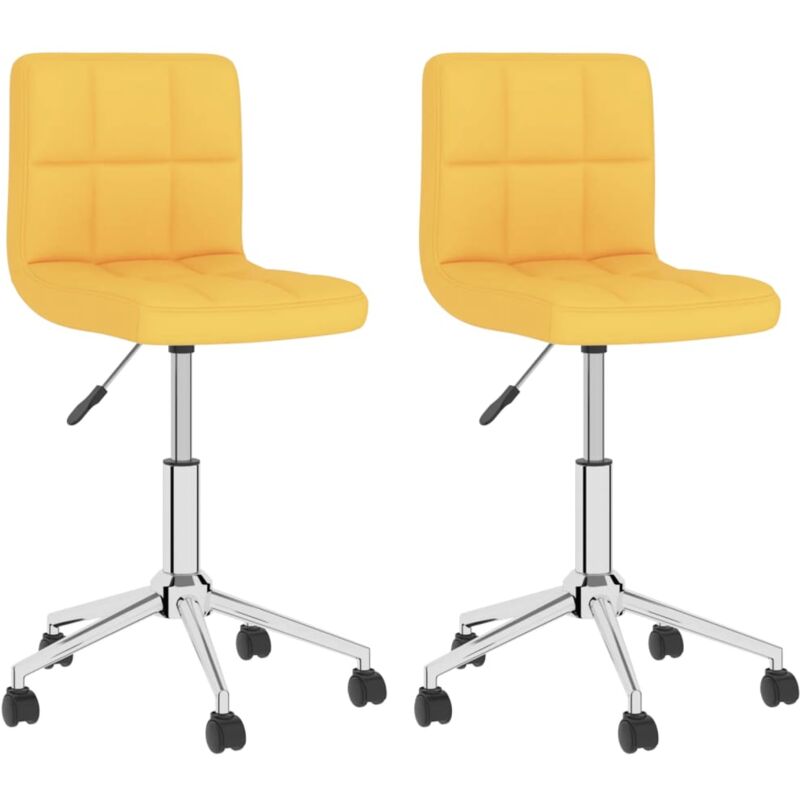 

vidaXL Sillas de comedor giratorias 2 unidades tela amarillo mostaza - Amarillo