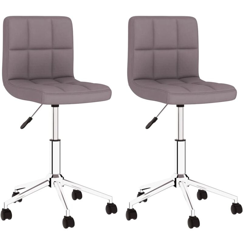 

vidaXL Sillas de comedor giratorias 2 unidades tela gris taupé - Gris Topo