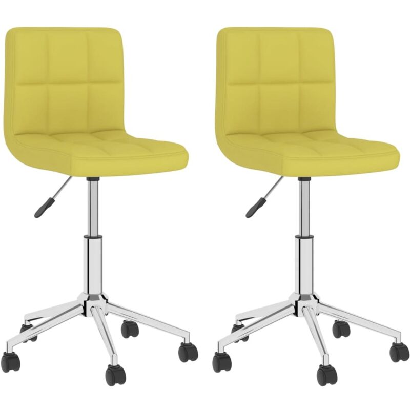 

vidaXL Sillas de comedor giratorias 2 unidades tela verde - Verde