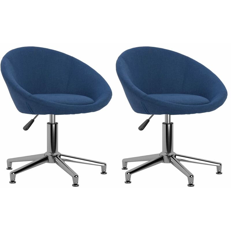 

vidaXL Sillas de comedor giratorias tela 2 uds azul - Azul
