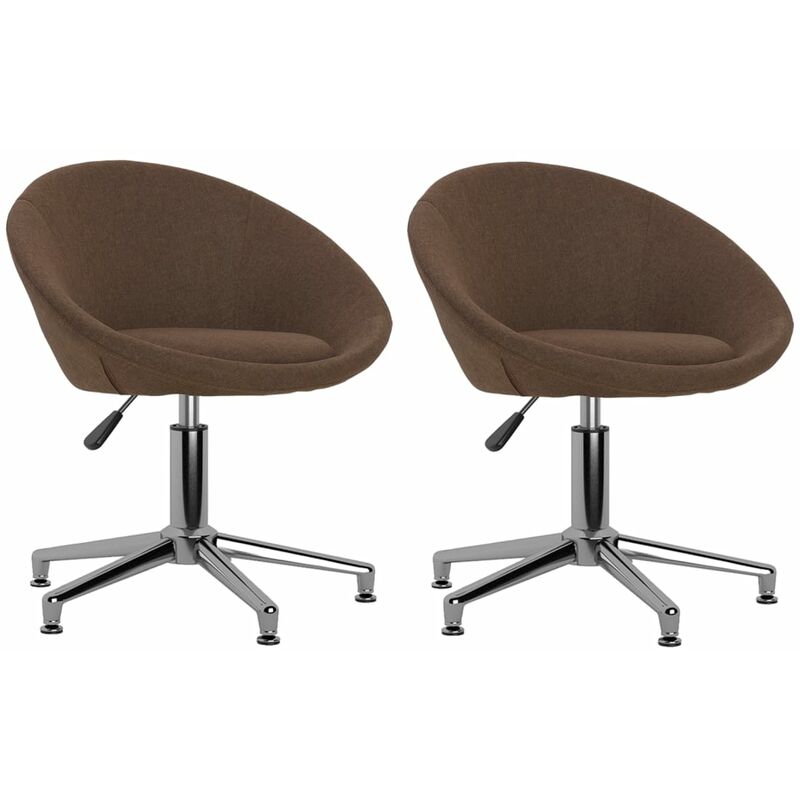 

vidaXL Sillas de comedor giratorias tela 2 uds marrón - Marrón