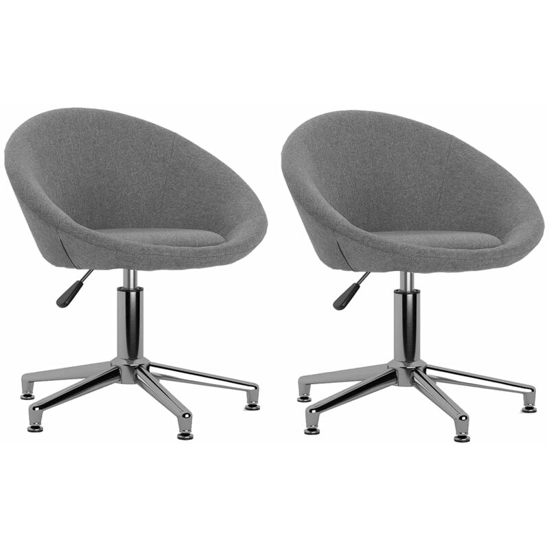 

vidaXL Sillas de comedor giratorias tela 2 uds gris claro - Gris