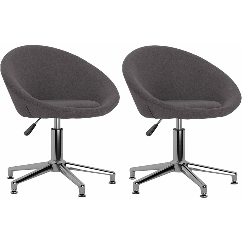 

vidaXL Sillas de comedor giratorias tela 2 uds gris taupe - Gris Topo