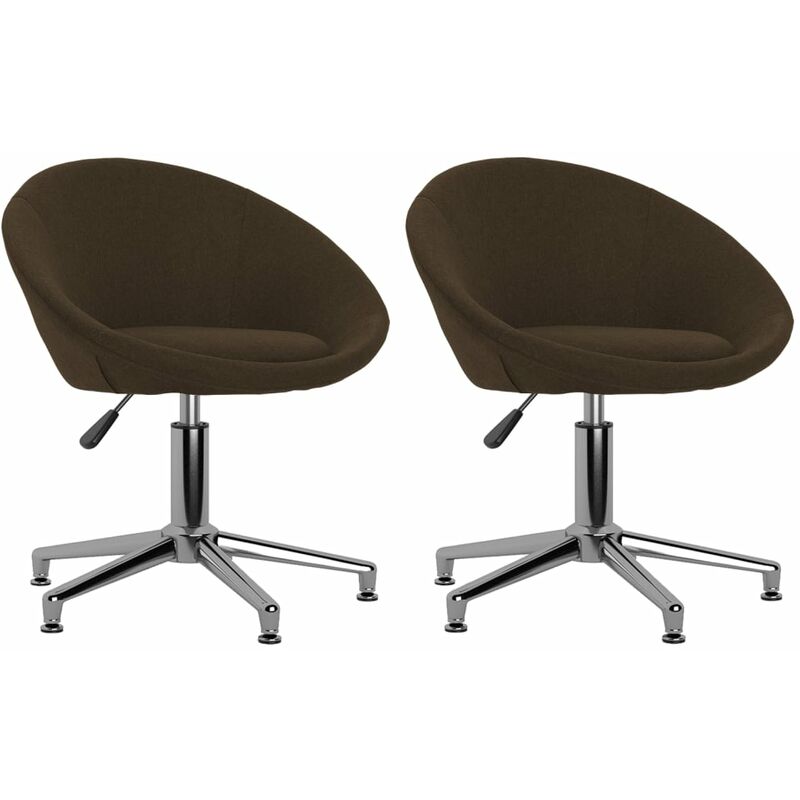 

vidaXL Sillas de comedor giratorias tela 2 uds marrón oscuro - Marrón