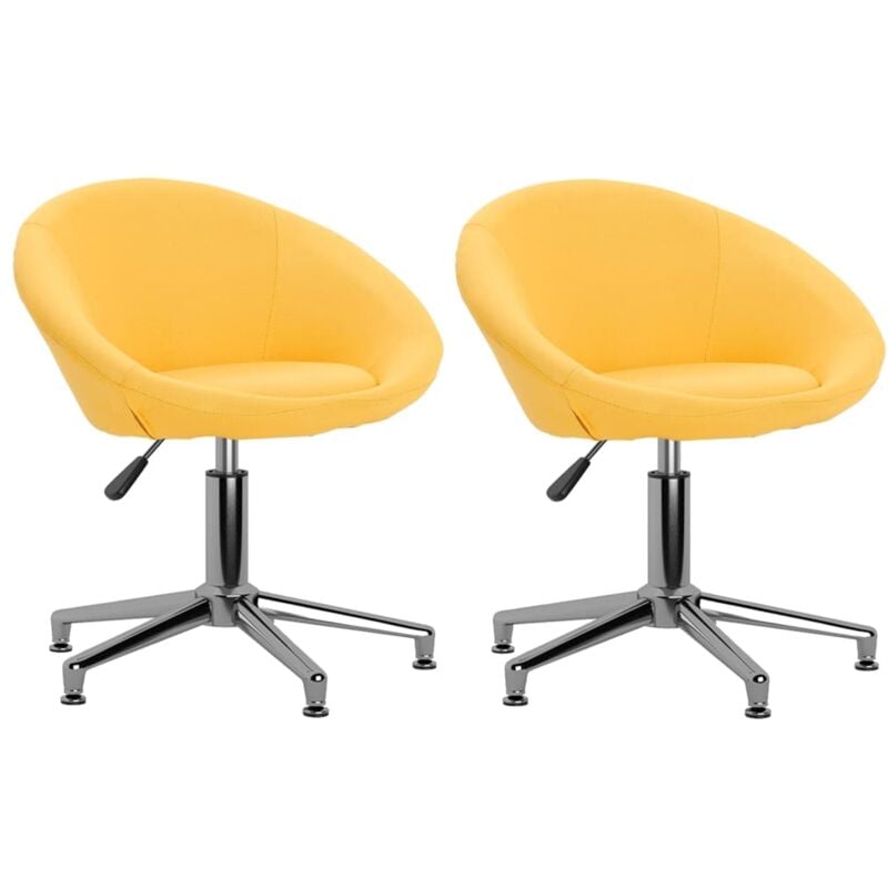 

vidaXL Sillas de comedor giratorias tela 2 uds amarillo - Amarillo