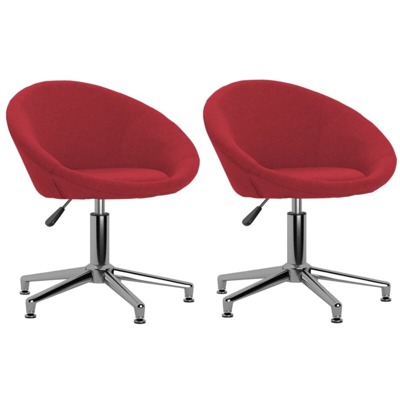 

vidaXL Sillas de comedor giratorias tela 2 uds rojo vino tinto - Rojo