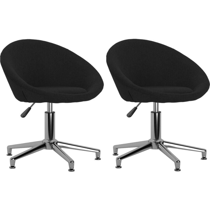 

vidaXL Sillas de comedor giratorias tela 2 uds negra - Negro