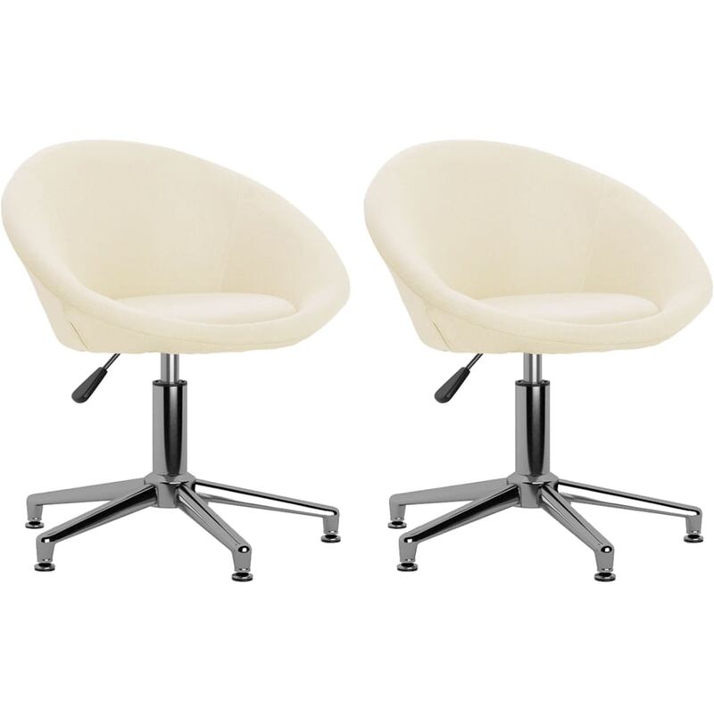 

vidaXL Sillas de comedor giratorias tela 2 uds color crema - Crema