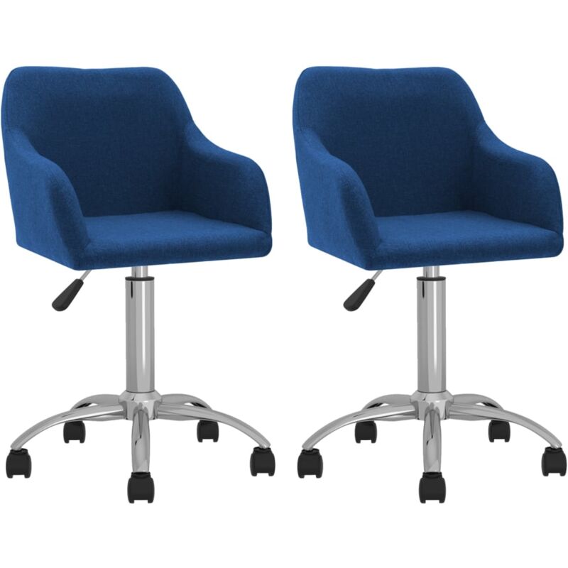 

vidaXL Sillas de comedor giratorias 2 unidades tela azul - Azul