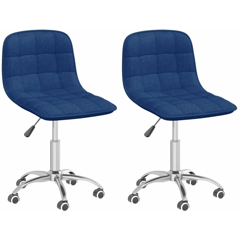 

vidaXL Sillas de comedor giratorias 2 unidades tela azul - Azul