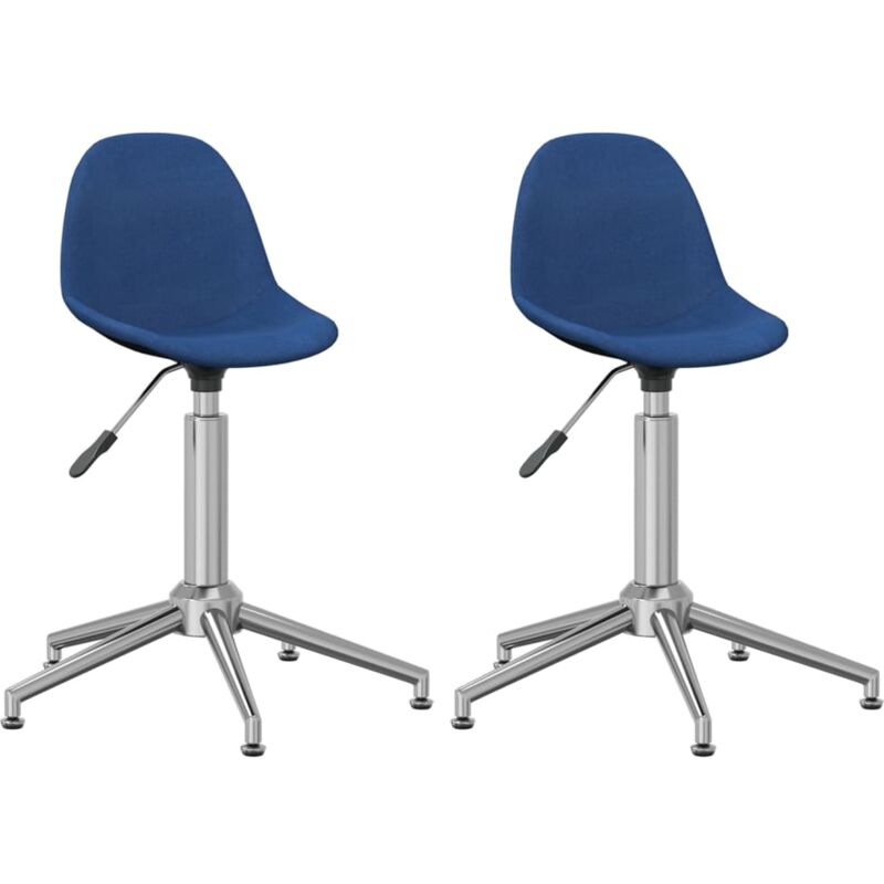 

vidaXL Sillas de comedor giratorias 2 unidades tela azul - Azul