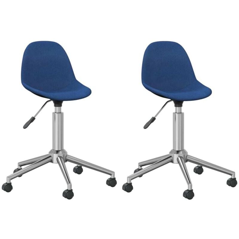 

vidaXL Sillas de comedor giratorias 2 unidades tela azul - Azul