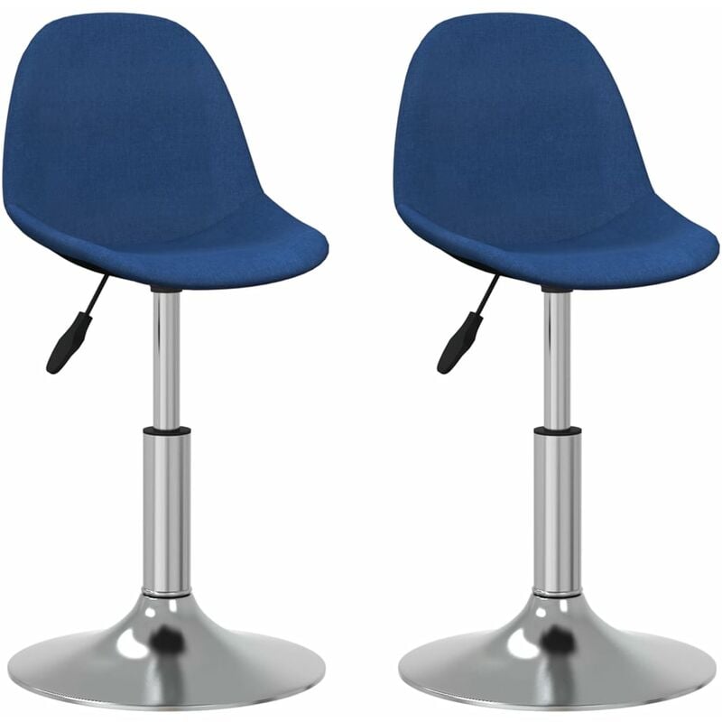 

vidaXL Sillas de comedor giratorias 2 unidades tela azul - Azul