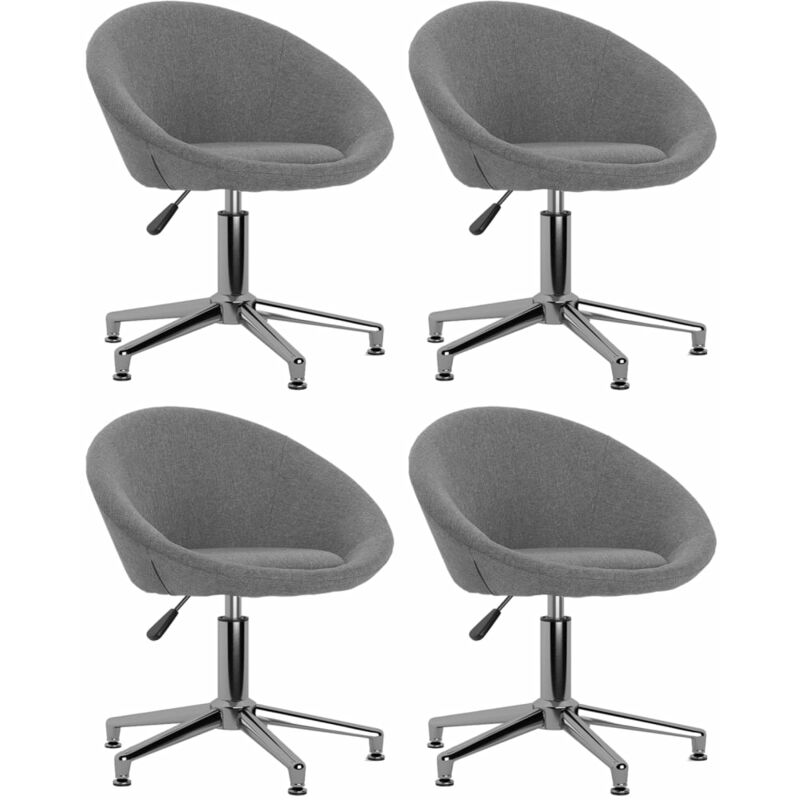

vidaXL Sillas de comedor giratorias tela 4 uds gris clara - Gris