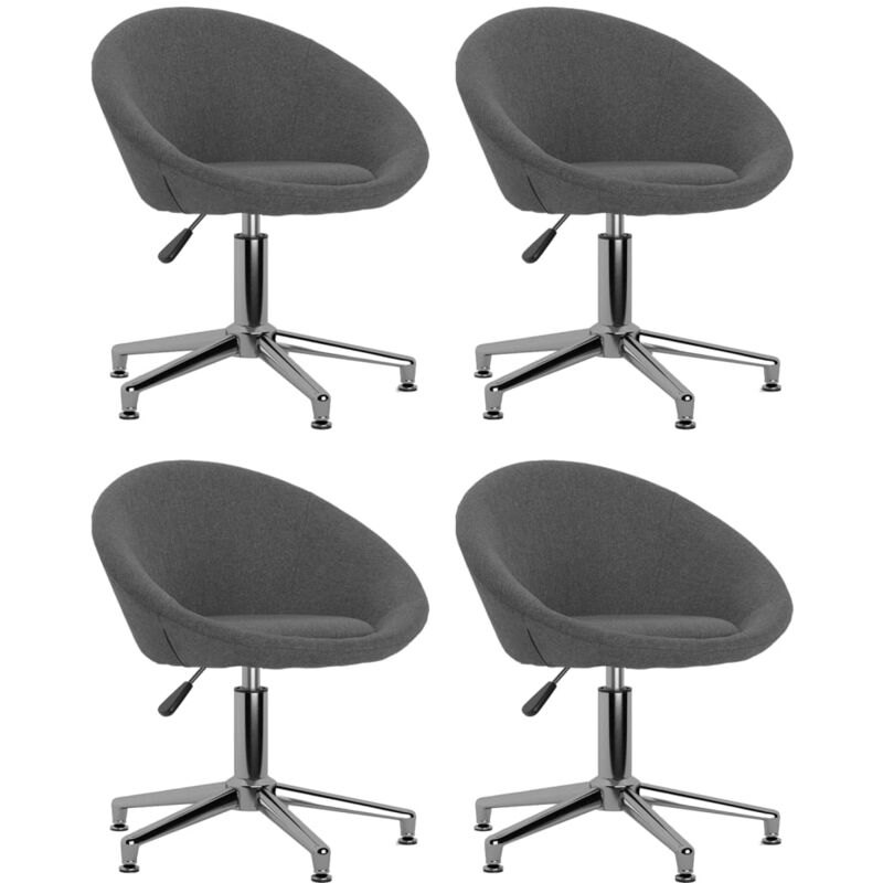 

vidaXL Sillas de comedor giratorias tela 4 uds gris oscuro - Gris