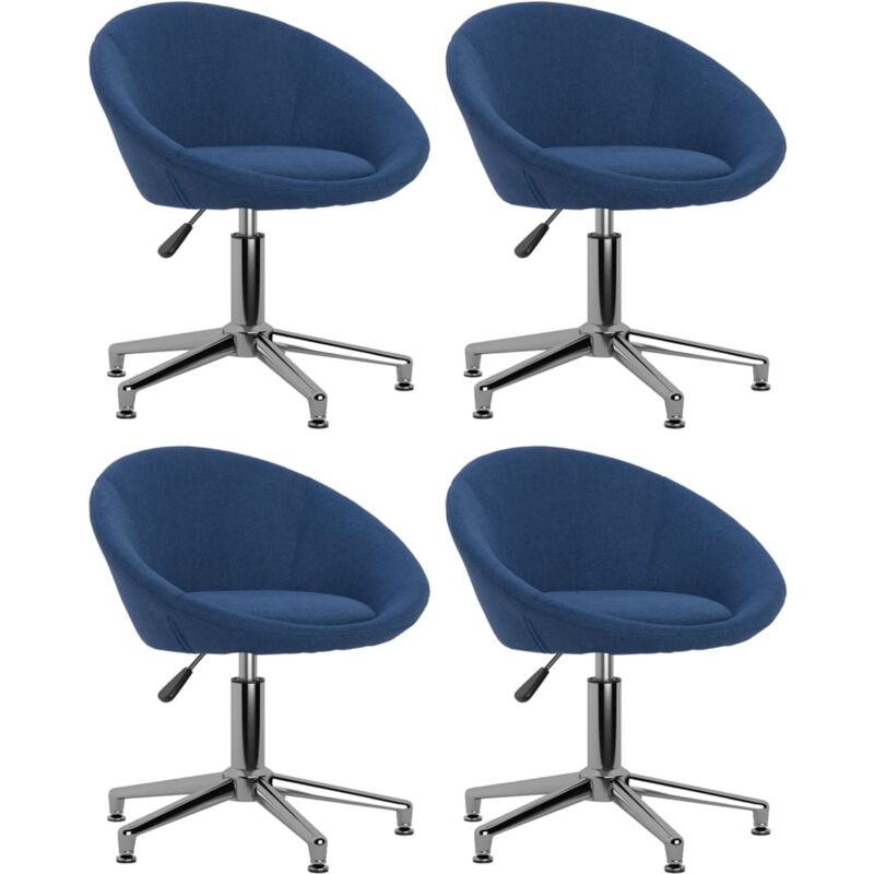 

vidaXL Sillas de comedor giratorias tela 4 uds azul - Azul